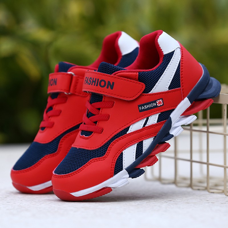 [ready stock]Sepatu Sneakers anak laki laki import Gaya Sport untuk Lari / Pelajar Upper mesh material 6-12 tahun Lebih ringan dan bisa bernafas