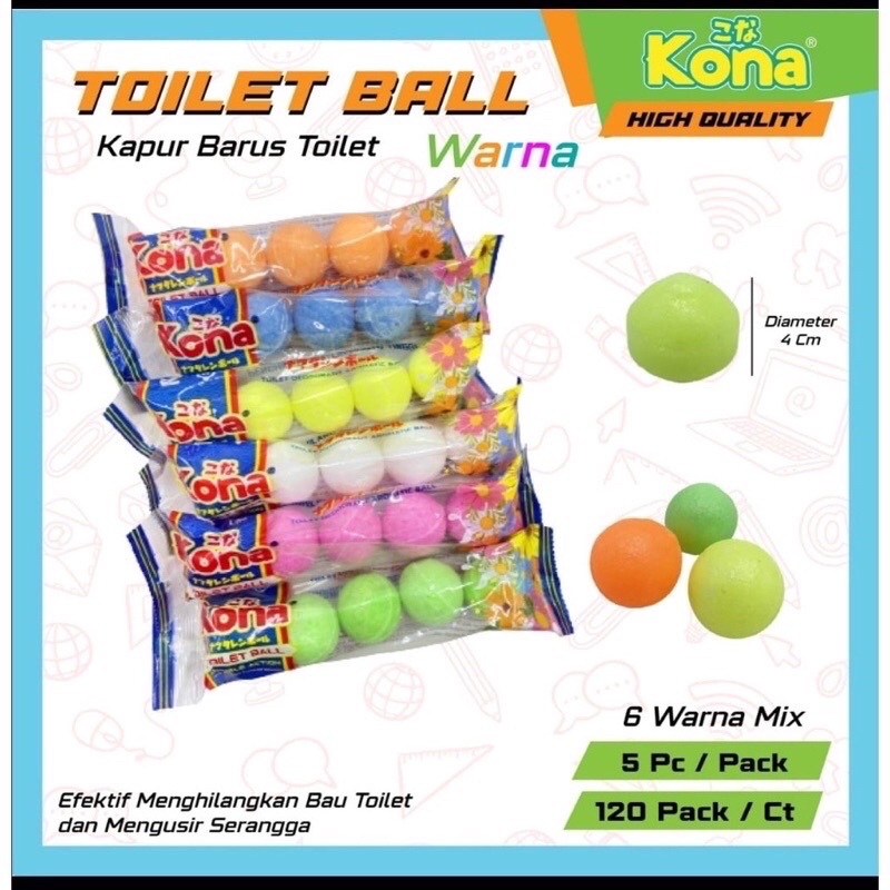 (SUN) Kapur Barus / kamper Toilet / Kamar Mandi isi 5pcs 1 Pack Ball Besar Anti Serangga