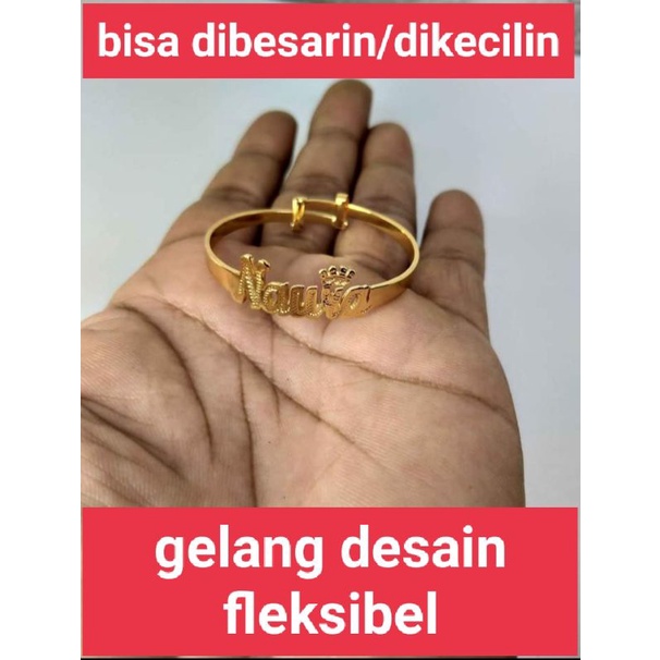 GELANG NAMA /GELANG UKIR NAMA CUSTOM /GELANG NAMA LAPIS