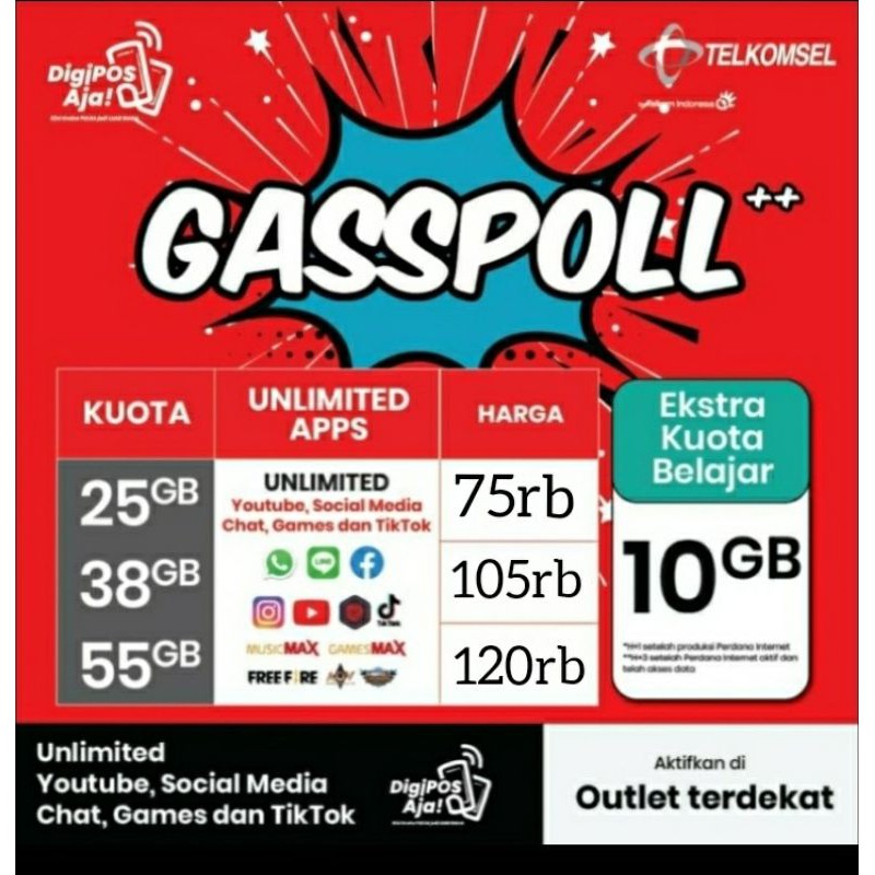 Kartu Unlimited 25GB MAX UNLIMITED SEMUANYA FRESS 2BULAN