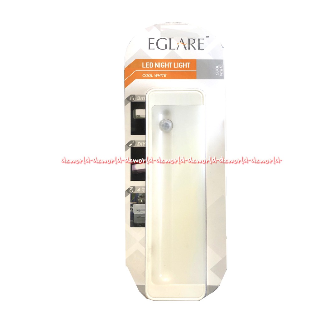 Eglare LED Night Light Cool White Lampu Sensor Otomatis Menyala Gelap