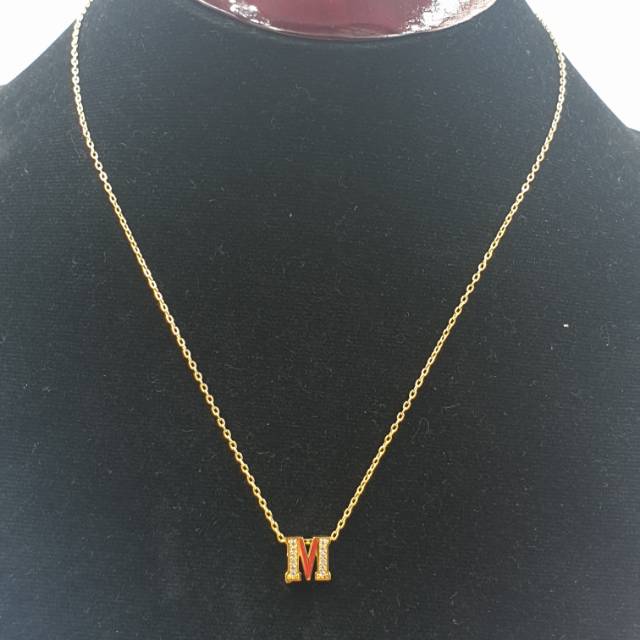 Kalung fancy plus liontin alpha blink huruf M S A R F T L I B K kadar 875