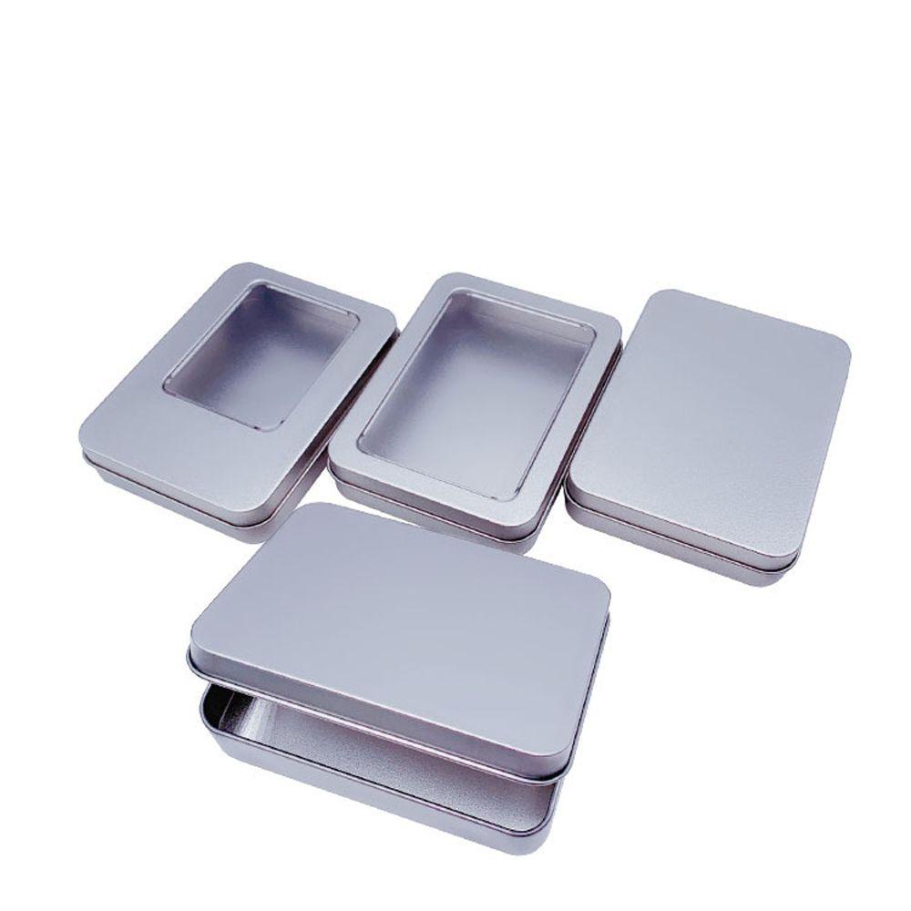 NEEDWAY Rak Paku Goyang Portable Silvery Mini Iron Case Gift Box Kuku Palsu Organizer Square Flip Box Kotak Penyimpanan