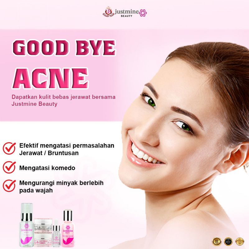 Justmine Beauty Skincare Original paket Remove/Acne More/Ultima Bpom Mengatasi Jerawat, Flek Hitam dan Kulit Sensitiif-1