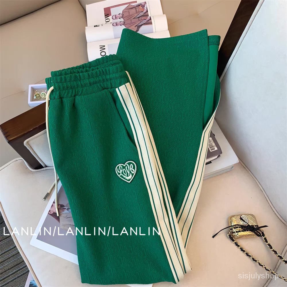 #Sisjuly# Wanita Kasual Fashion Setelan Musim Panas Baru Olahraga Celana Lebar Kaki Set Dua Potong