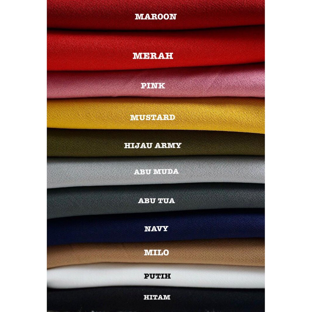 Pasmina Tali Karet 180x75Cm Pasmina Tebal Bahan Italiano Crepe Pasmina Polos-1