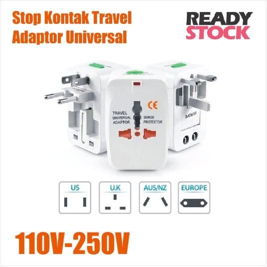 Travel Adaptor Colokan Listrik Universal World TRAVEL ADAPTER UNIVERSAL Steker Stop Kontak