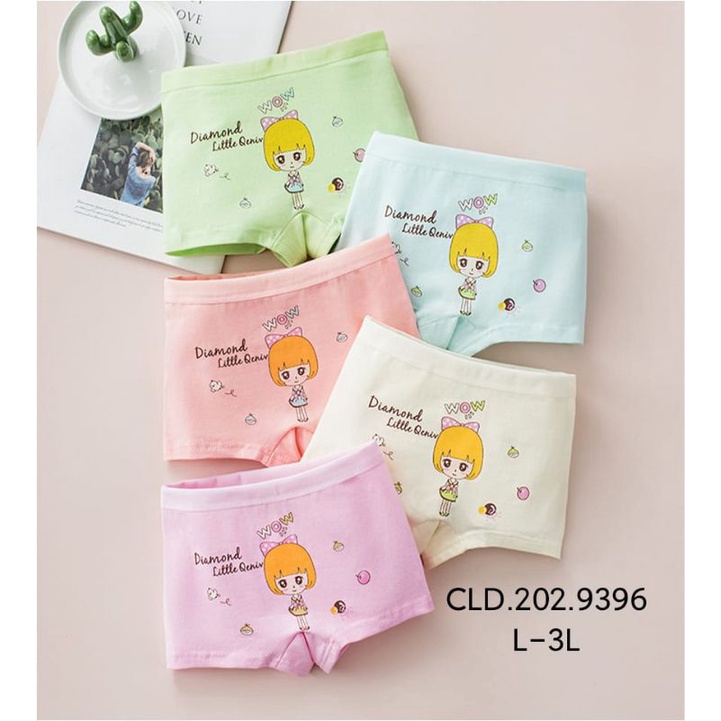 CD BOXER ANAKPEREMPUAN ISI 3Pc / CELANA DALAM BOXER ANAK CEWEK MURAH / Boxer Anak Cewek Motif Kartun /Pakaian Dalam Anak Cewek