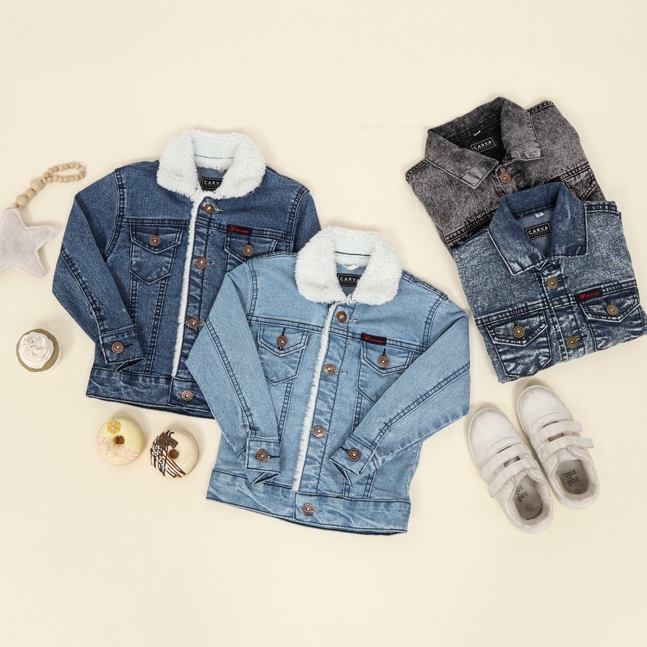 Jaket anak laki laki perempuan jaket jeans denim anak sendwash black cewe cowo jaket bayi jeans original realpict