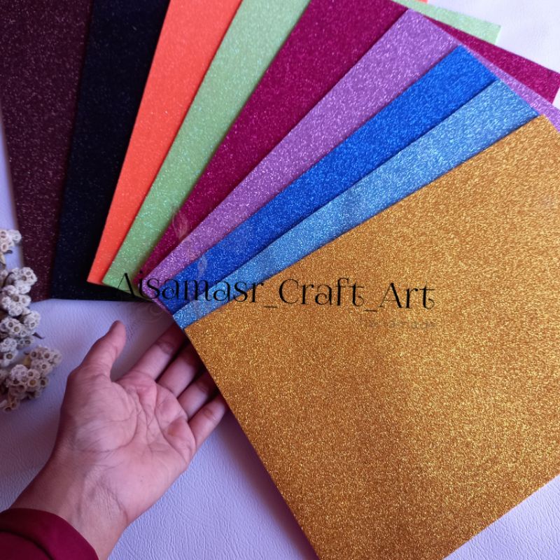 Spon ati glitter bahan craft ,alat sekolah, spon eva foam