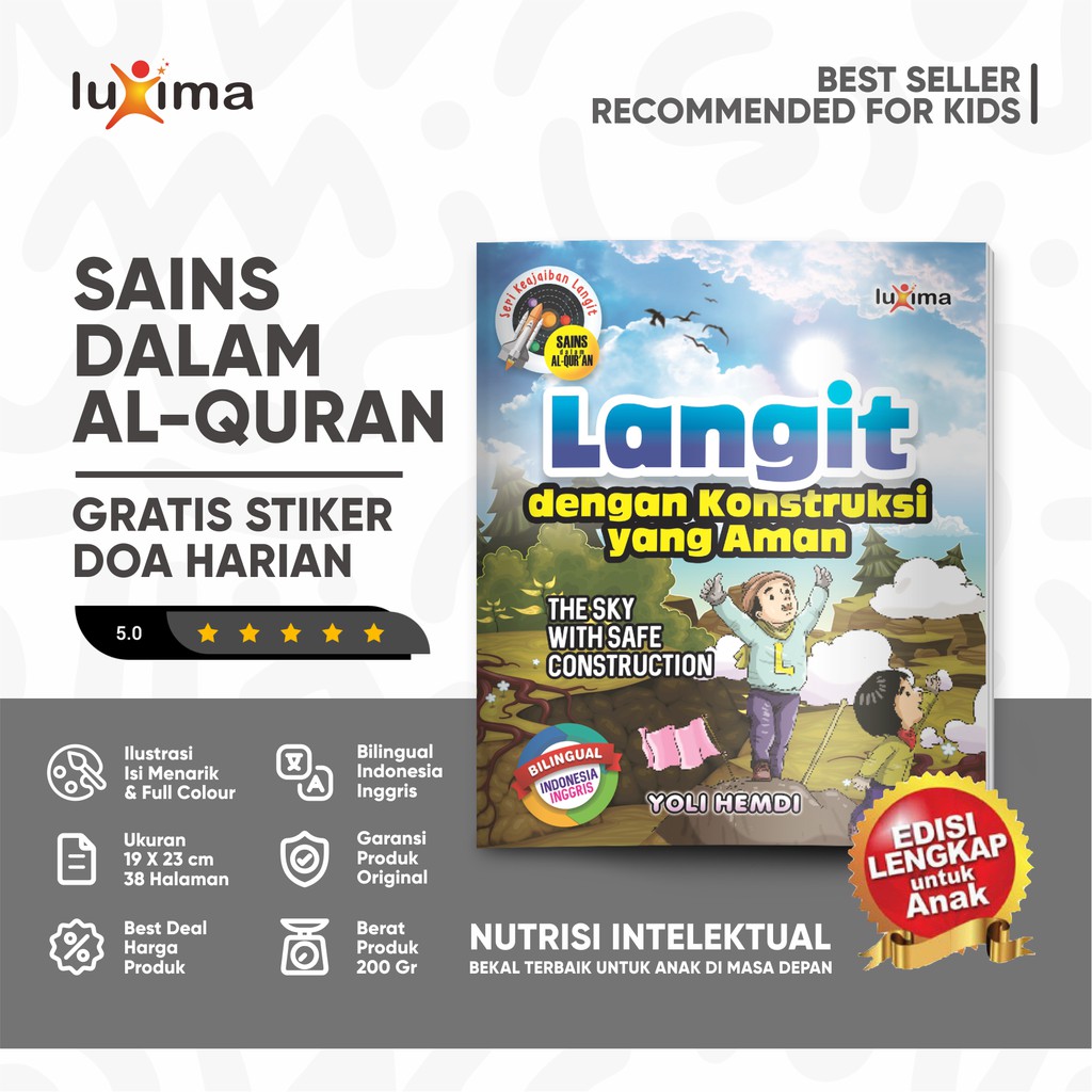 Langit Dengan Konstruksi yang Aman - Seri Keajaiban Langit 1 / Buku Belajar Pengetahuan Sains Quran 