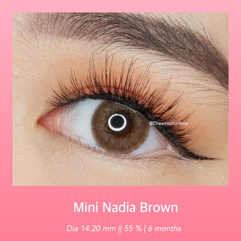 Softlens Kitty Kawaii Mini Nadia Brown / Coklat Normal Minus Beda Minus