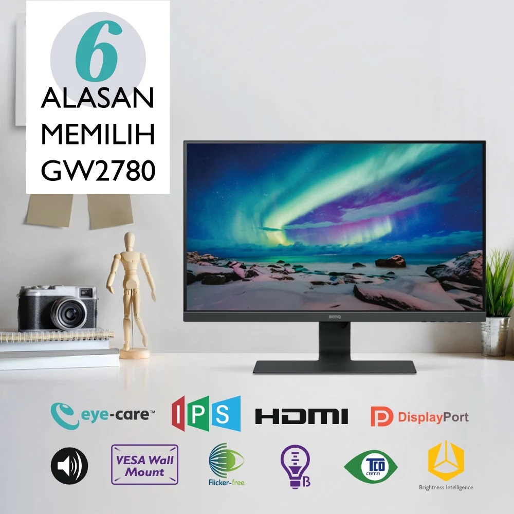 Monitor Led BENQ 27&quot; Inch GW2780 IPS FullHD 1080p - HDMI / VGA / DP