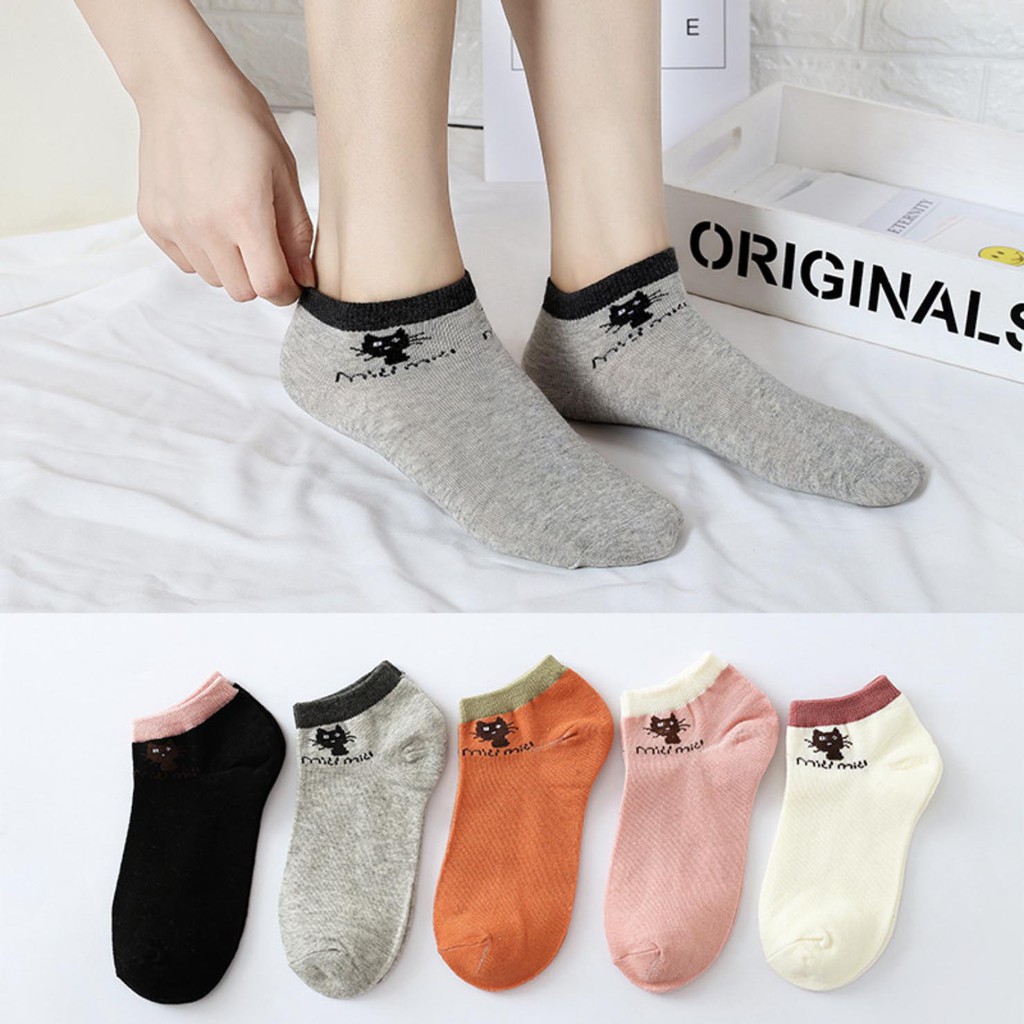 MURMURE.ID | KAOS KAKI FASHION ANKLE SOCK MOTIF KUCING CAT HEWAN LUCU MURAH IMPORT CS012 CS027-4