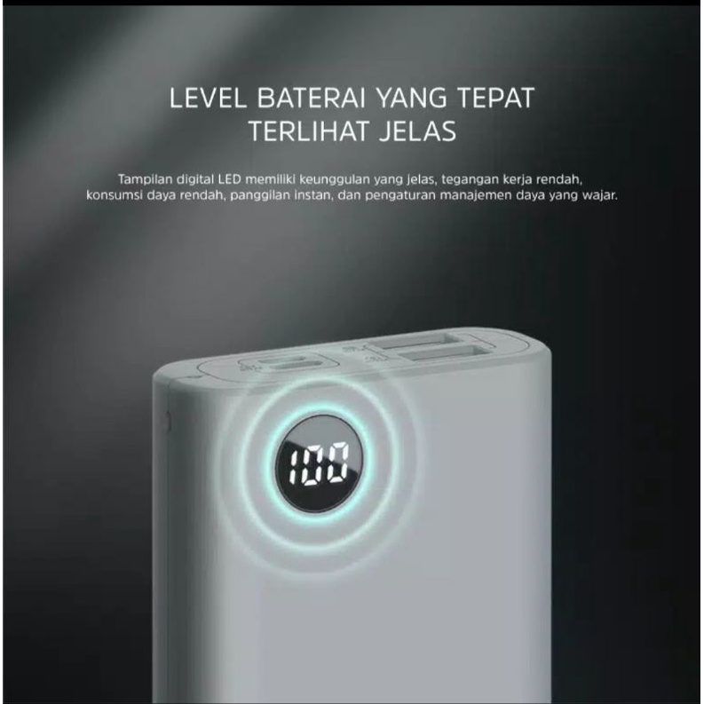 Power Bank Dual USB LCD BASIKE 10000 mAh Mini Murah Fast Charging 2