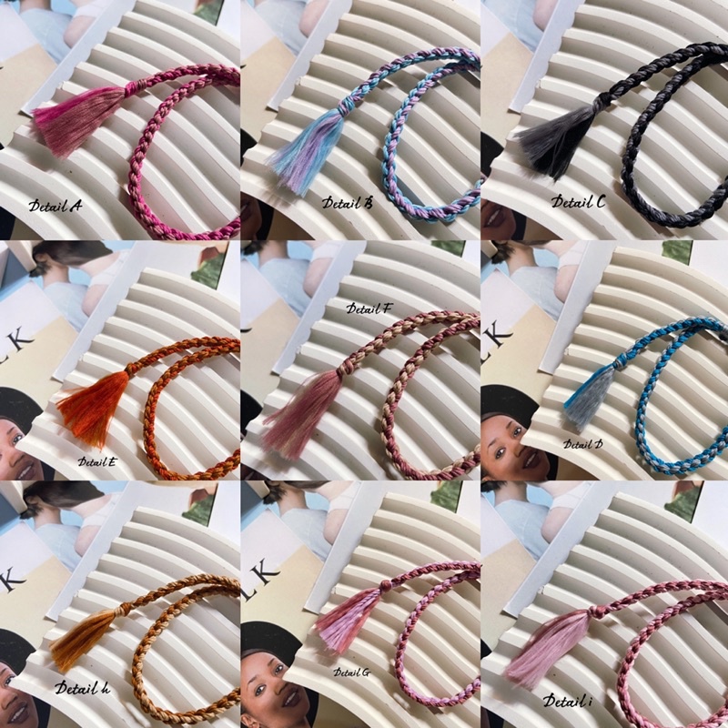 ASB - [PART 1] 11Warna Gelang TALI KEPANG ANYAMAN  anyam etnik handmade tassel rumbai pria wanita