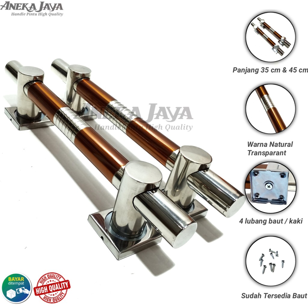 satu set 4 handle pintu rumah depan 33 cm 45 cm / Gagang Pintu rumah / Tarikan pintu rumah stainlees