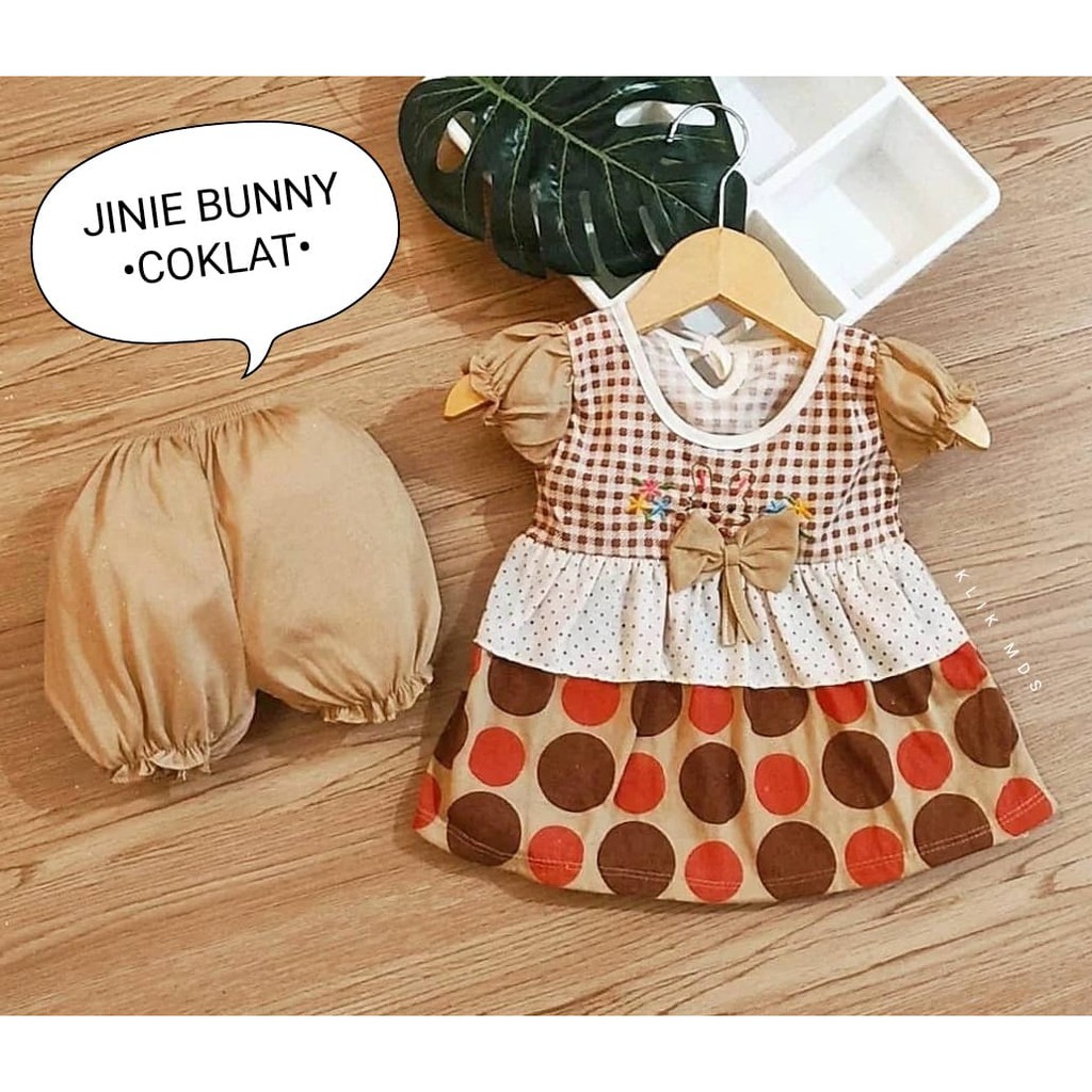 Klik Mds Setelan Baju Anak Bayi Perempuan Usia 0-6 Bulan Motif Jinie Bunny