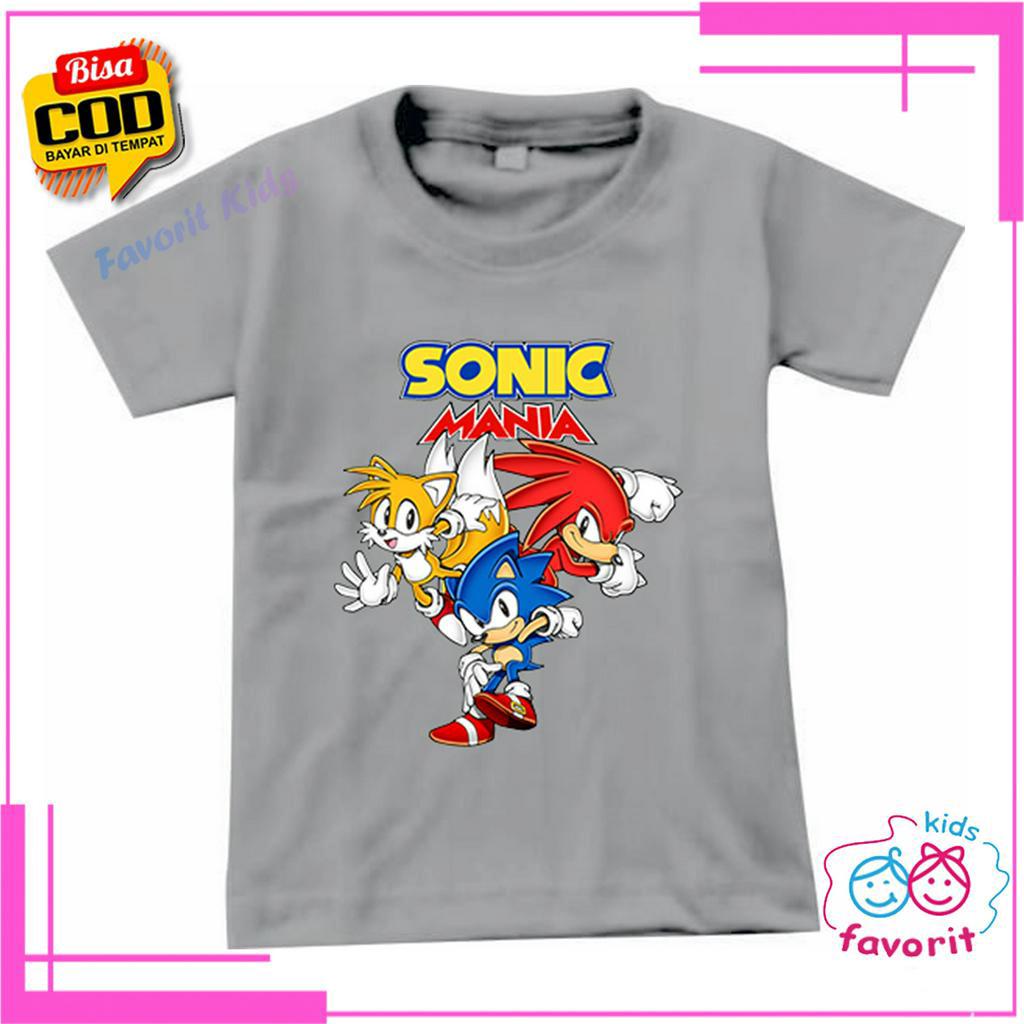 KAOS ANAK LAKI LAKI LENGAN PENDEK MOTIF SONIC MANIA