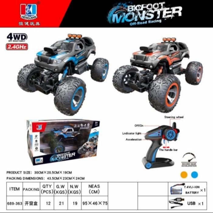 Rc 4Wd Bigfoot Monster Semi Propo Turbo Mobil Car Offroad Keren