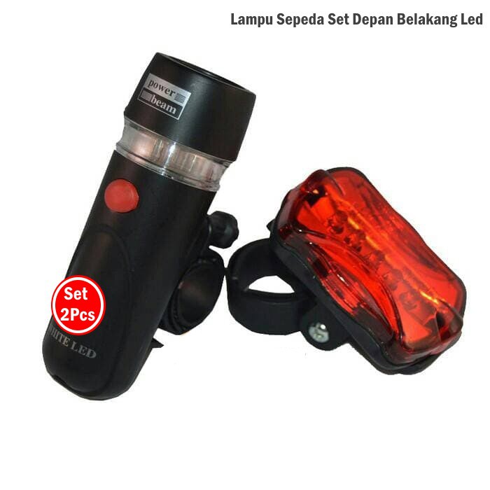 Lampu Sepeda Set Depan Belakang. Lampu Depan Sepeda Set Lampu Belakang. Lampu Goes Sepeda