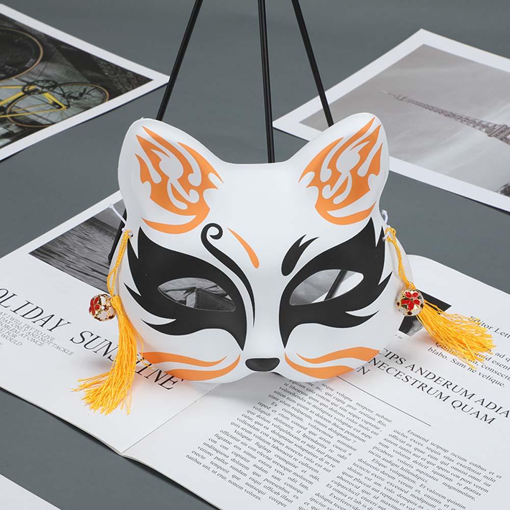 Nickolas1 Cosplay Topeng Unise Hand painted Cat Mask Plastik Jepang Anime Cosplay Alat Peraga Pesta