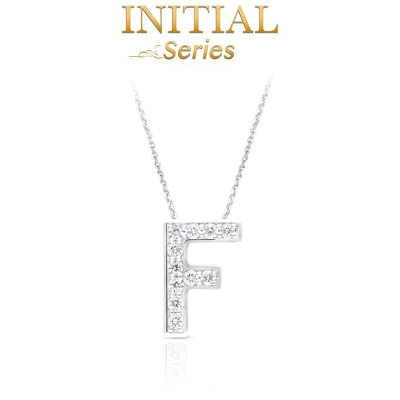 Liontin Berlian 18K Inisial / Huruf F (Exclude Rantai Kalung) Swan Jewellery