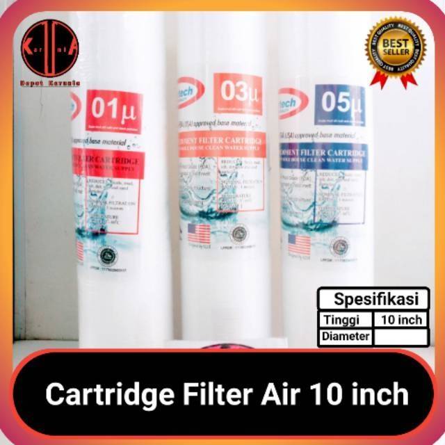 Jual Cartridge Filter Air Watertech Filter Keran Air 10 Inch MURAH Shopee Indonesia