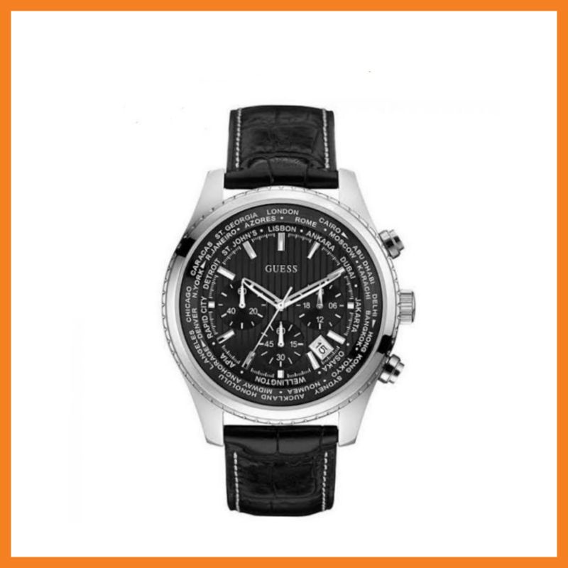 JAM TANGAN GUESS PRIA W0500G2 STRAP LEATHER ORIGINAL BM