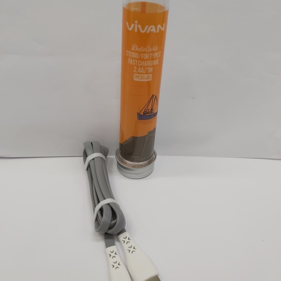 Cable Data vivan CTC -100 For Tipe C fast charging 2.4A/ 1M
