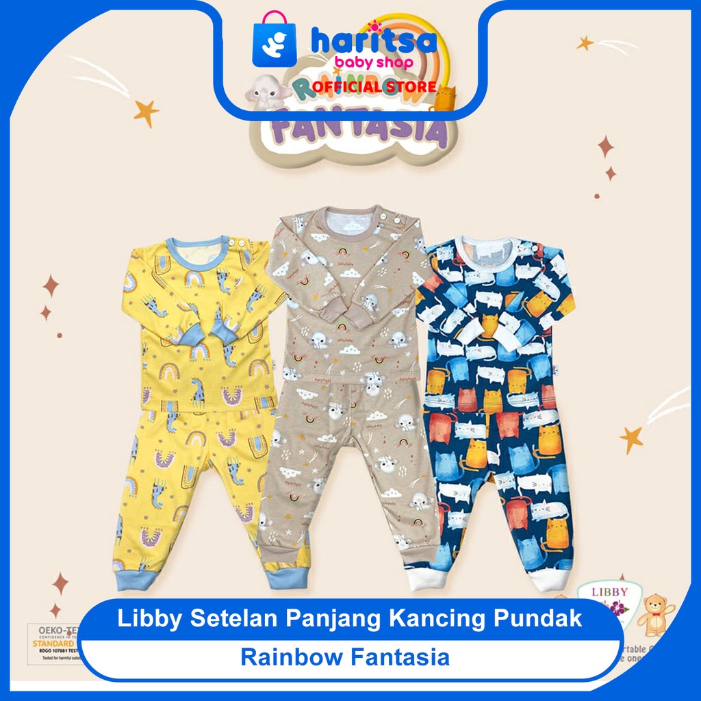 Libby Setelan Panjang kancing pundak Big Size - Libby piyama bayi Hazy Zoo