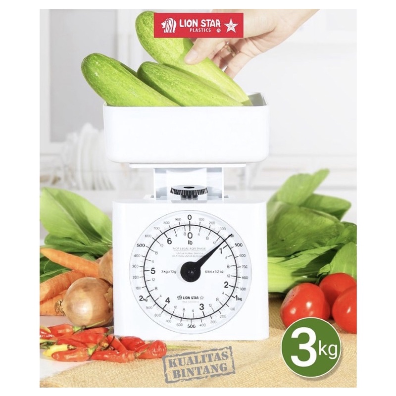 Timbangan Kue Manual LION STAR Kitchen Scale 3 KG KS4