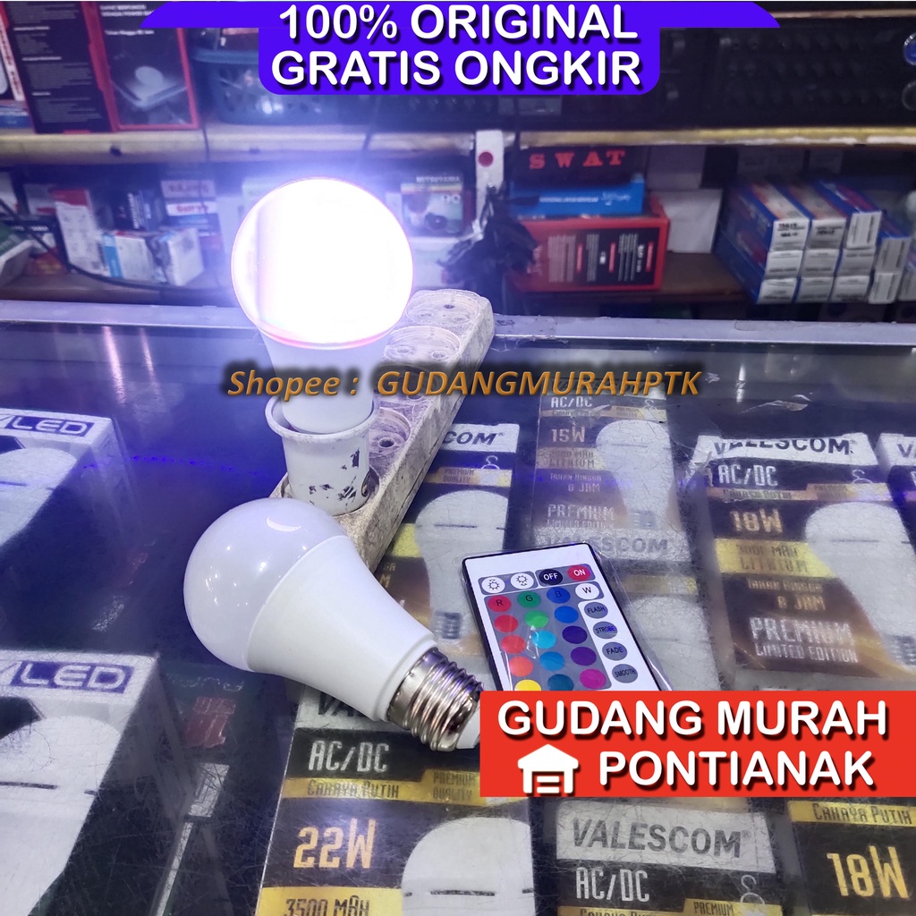 Lampu Led RGB WARNA BISA DIGANTI + REMOTE atau berkedip warna warni