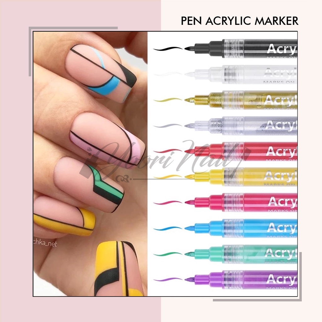 Pen acrylic marker paint gel nail art pen lukis nailart dekorasi grafitti pen marker