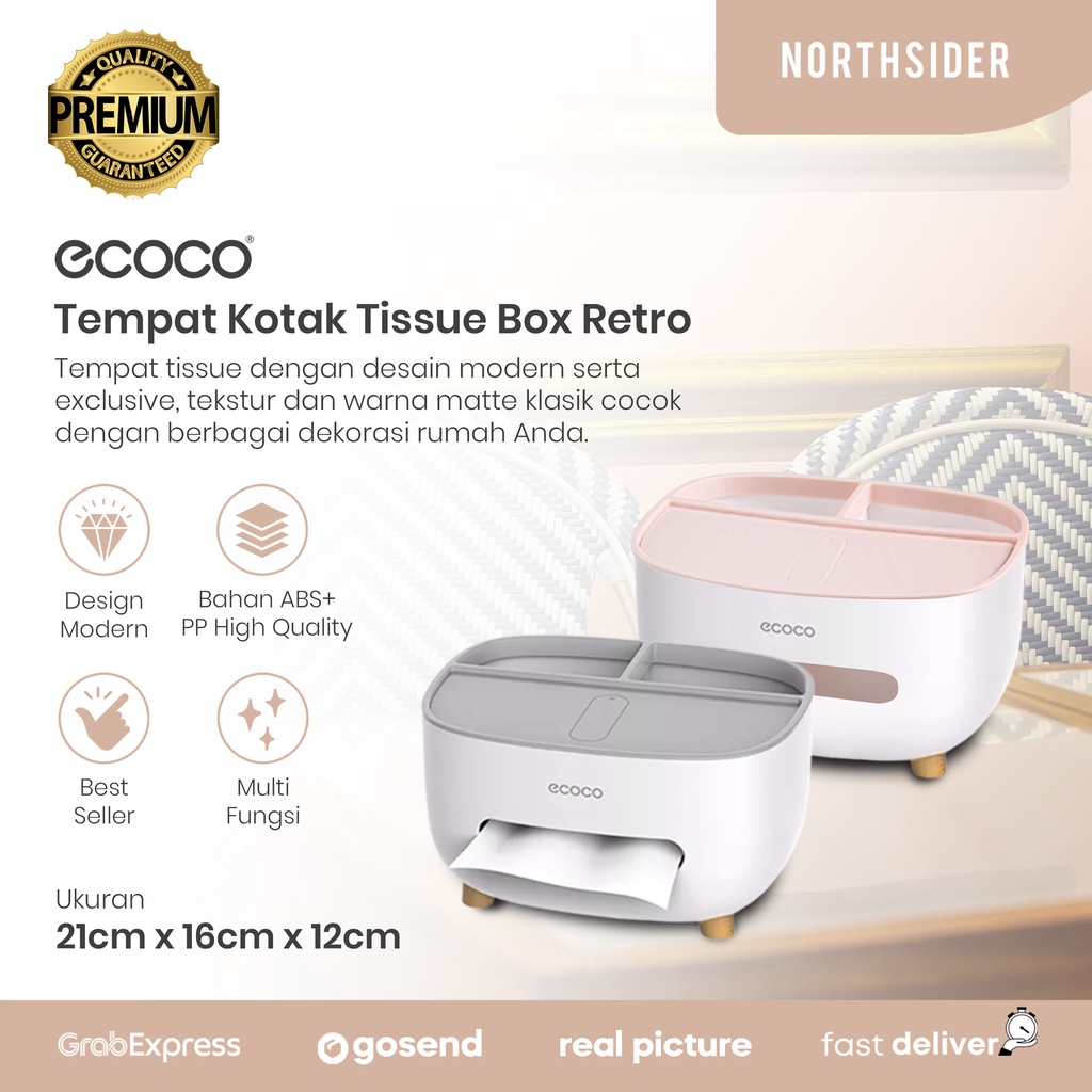 ECOCO TEMPAT KOTAK TISU BOX TISSUE RETRO E2009