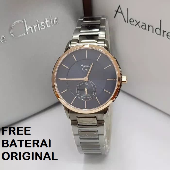 JAM TANGAN WANITA ALEXANDRE CHRISTIE AC 8546 ROSEGOLD GREY ORIGINAL GARANSI RESMI 1 TAHUN