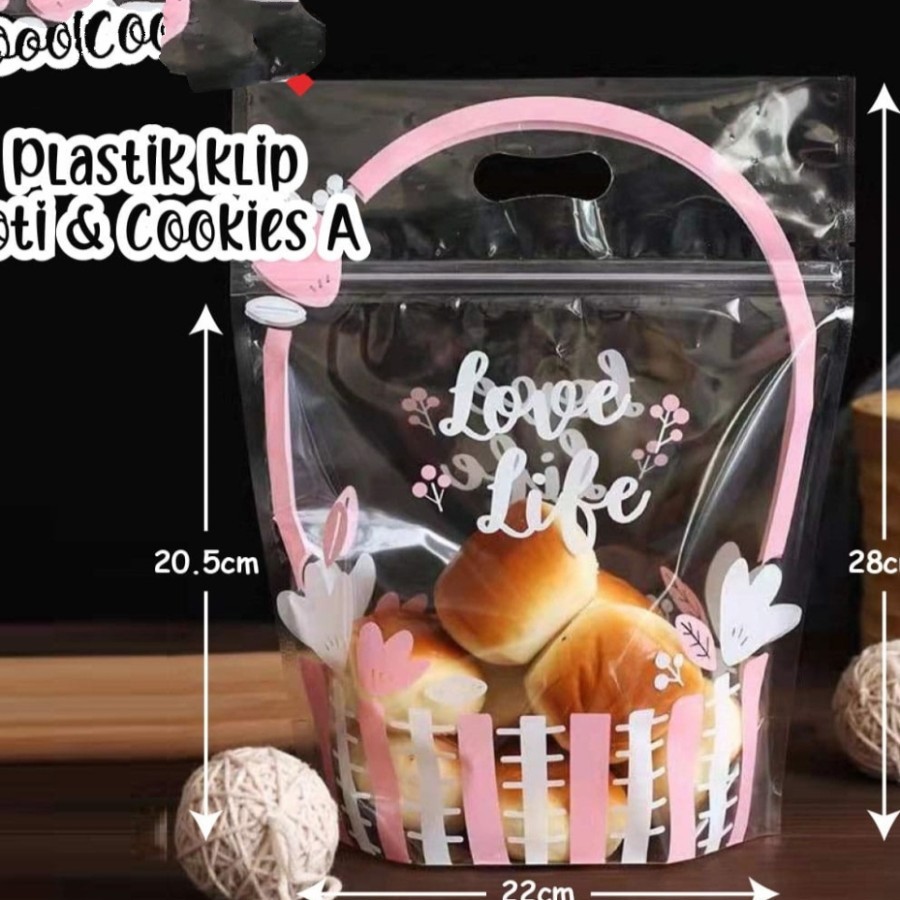

Plastik Klip Bening Kemasan Roti Tawar Cookies Kue Kering Bolu Cake 5pcs