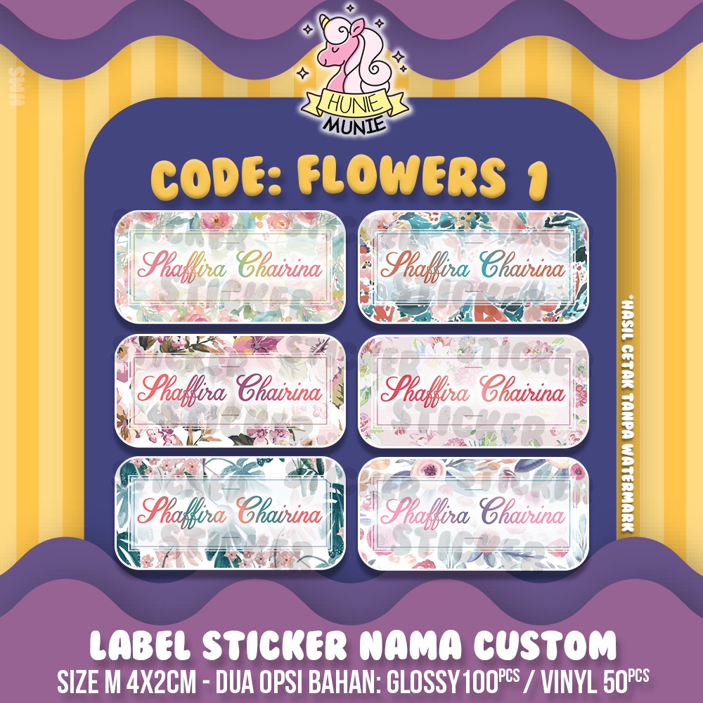 

Sticker Label Nama - Flower Floral Shabby Chic (100 PCS) Stiker