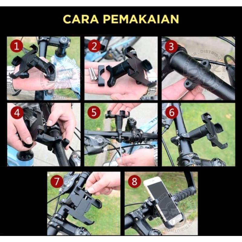 HM22 Holder Motor BESI holder Stang sepeda motor skuter dudukan penyangga HP Stand METAL