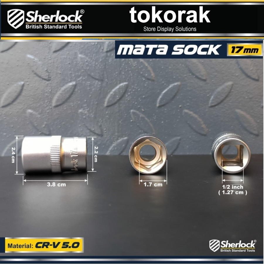 MATA KUNCI SOK 17 MM 1/2 INCH 6 PT SHERLOCK - MATA SHOCK