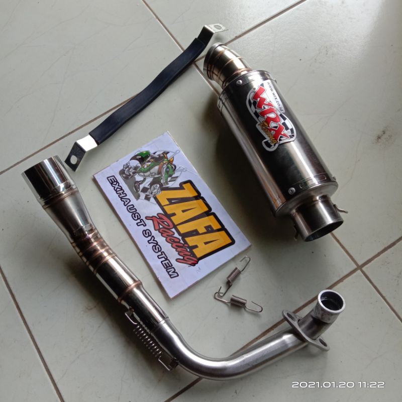 KNALPOT RACING WRX MATIC PIPA LEHER ATAS VARIO 110 SCOOPY BEAT KARBU / INJEKSI GENIO