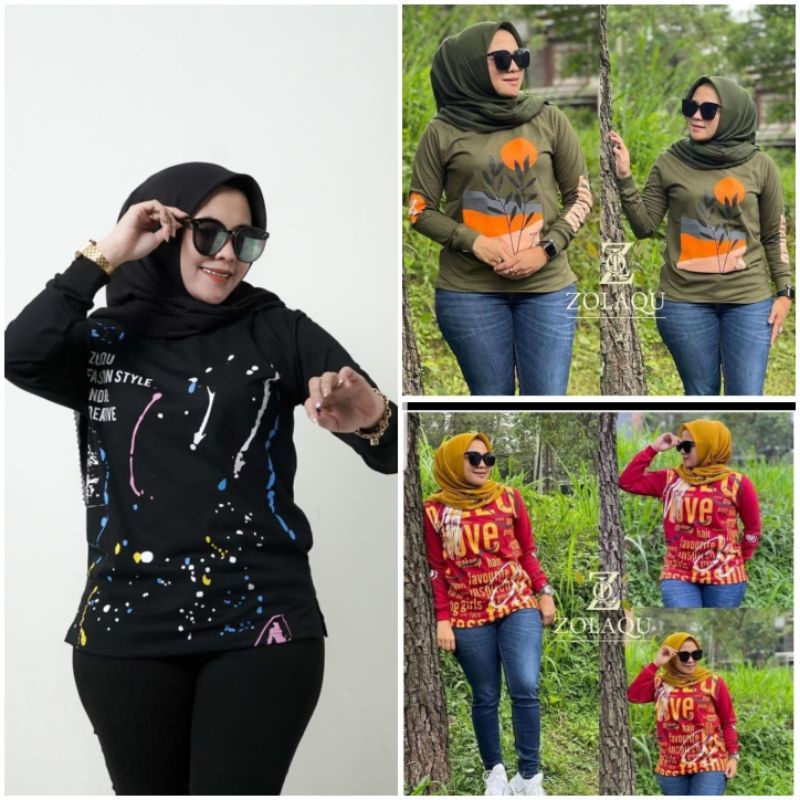 KAOS ZOLAQU M L XL 100% ORIGINAL TERBARU PINK TERLARIS HIJAU ARMI MERAH DAN HITAM TANPA BAN BAWAH