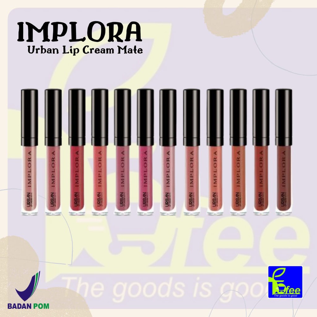 [LOCAL] - IMPLORA LipCream Urban Lip Cream Matte Original BPOM Lipstik Lipcream Lipstick