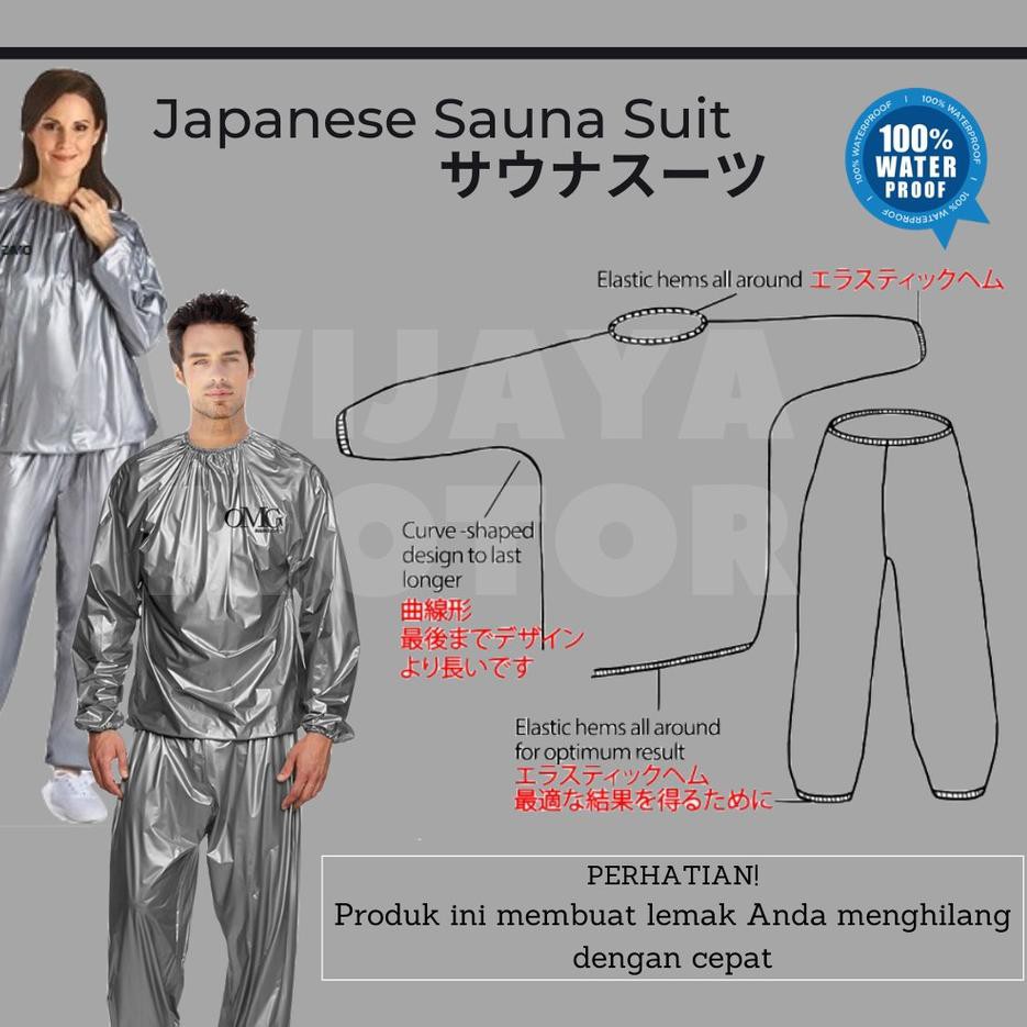 TERBARU  SALE Japan Baju Sauna Olahraga Wanita | Sauna Suit Jumbo | Baju Sauna Pembakar Lemak | Saun