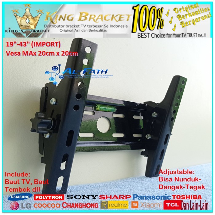 Bracket TV TCL 19 s/d 43 inch IMPORT QUALITY Garansi 100% cocok