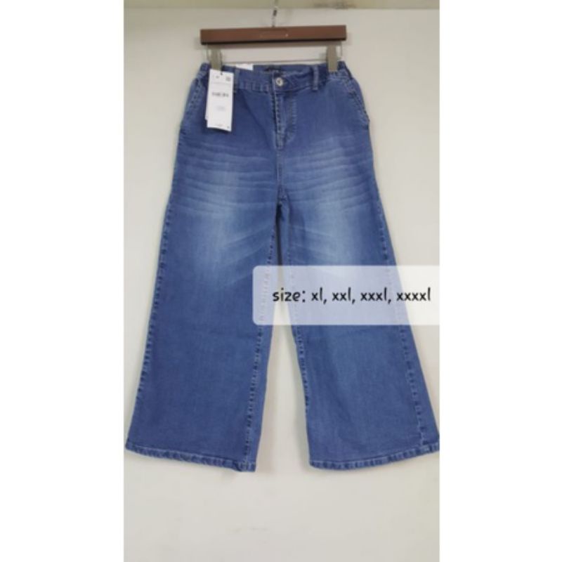 CELANA JEANS KULOT WANITA - CELANA JEANS KULOT VJ - CELANA JEANS KULOT PINGGANG KARET