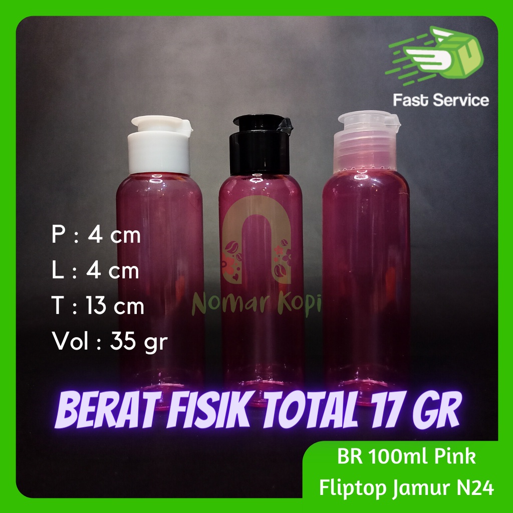 Botol 100ML BR PINK Fliptop Jamur