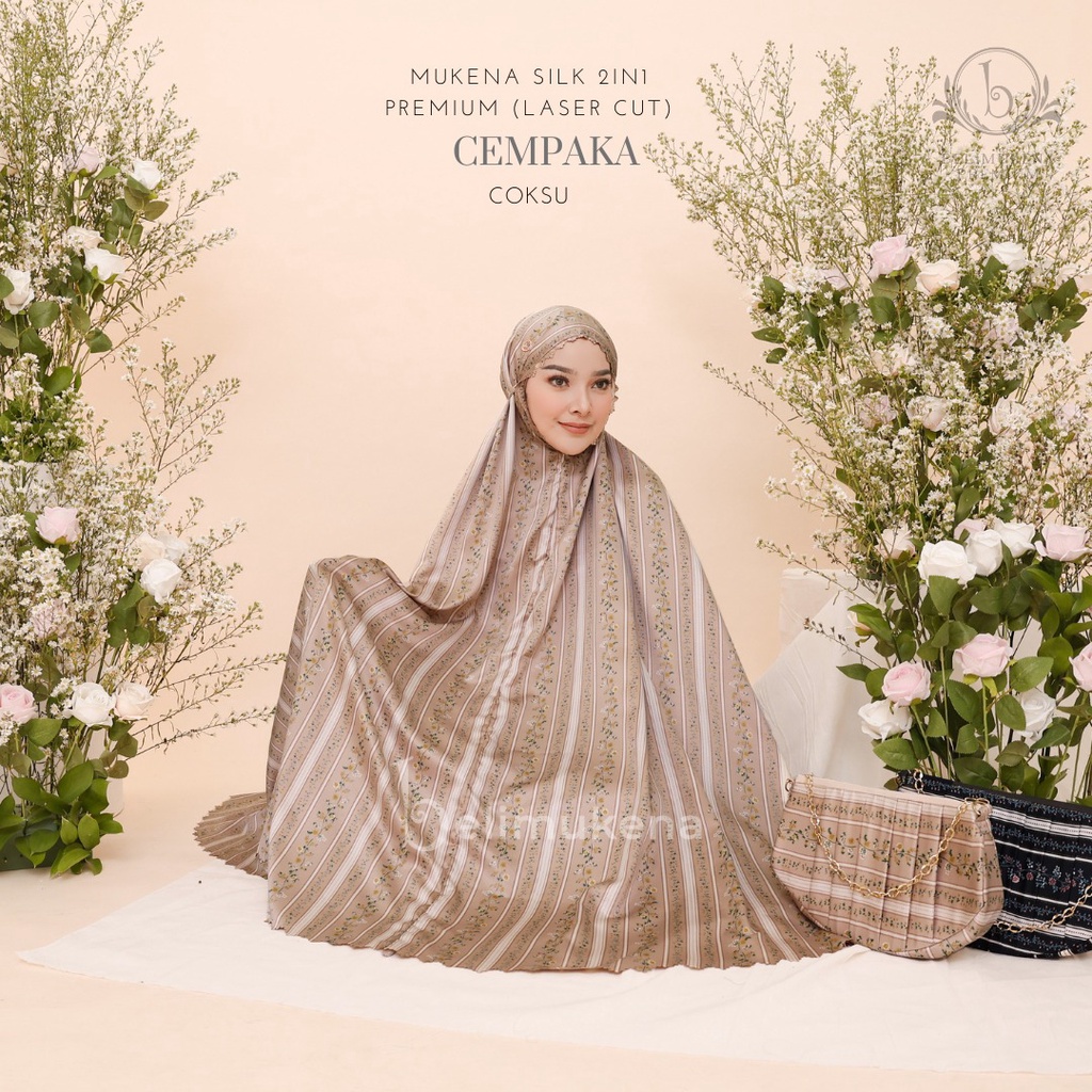 Mukena Dewasa Silk 2in1 Premium Laser Cut Cempaka