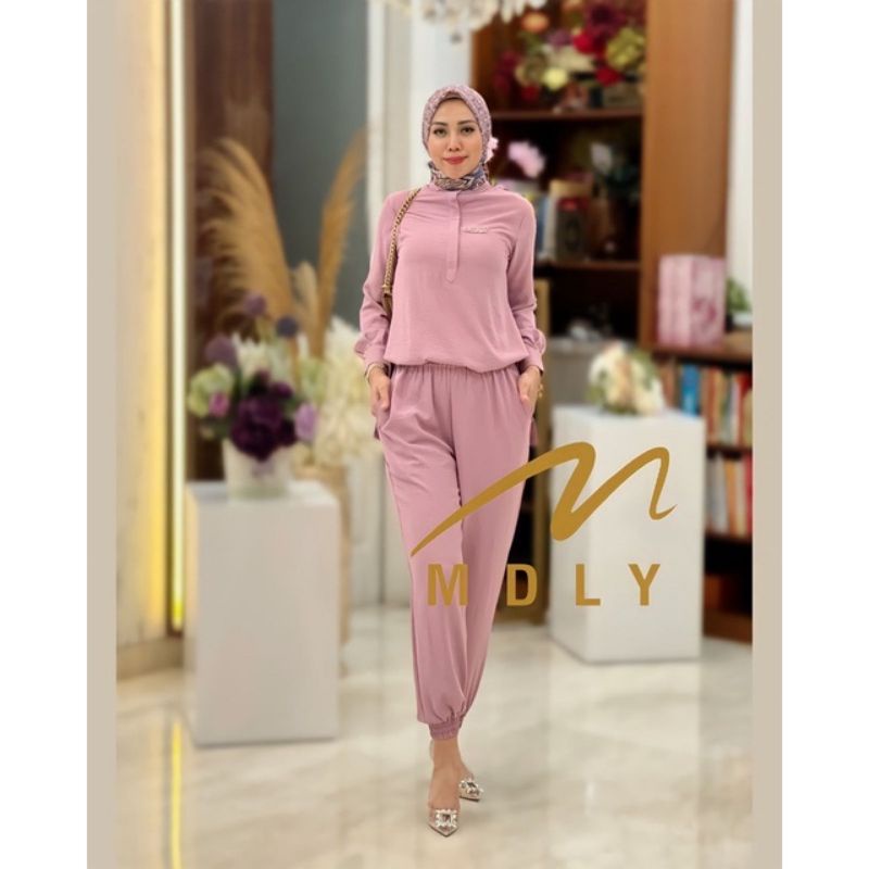 Gamis Stelan wanita terbaru Raven Set By Mdly  3074