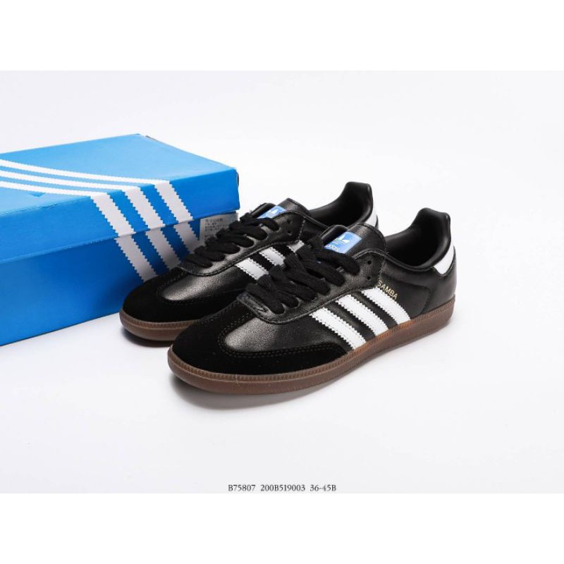 Sepatu Adidas Samba Og Leather Black Gum Original Bnib